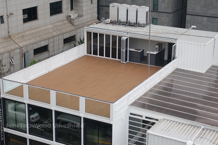  Deck-A-Floor DIY outdoor flooring on rooftop.