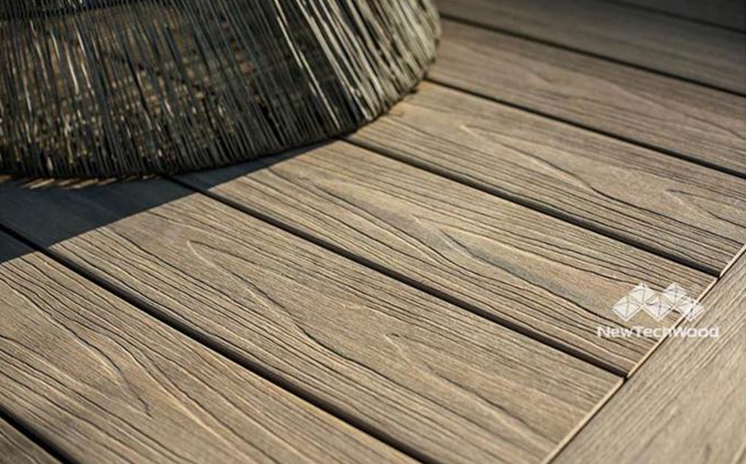 wood-toned composite deck